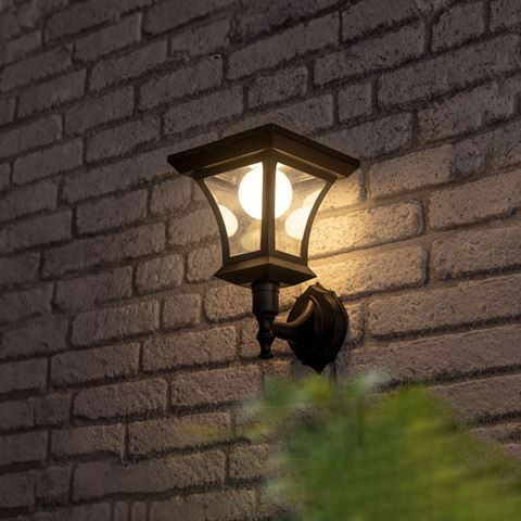 LED-es szolár lámpa - fali - 21 x 21 cm - 8 LED