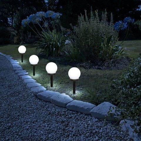 LED-es szolár lámpa - gömb alakú