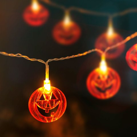 Halloween-i LED-es fényfüzér - tök - 10 LED