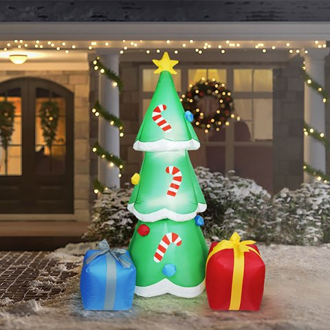 Felfújható karácsonyfa - 180 cm - 12 fehér LED - 100 - 240 V