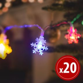   LED fényfüzér - jégkristály - 2,3 m - 20 LED - multicolor