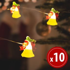   LED fényfüzér - csengettyű - 2,2 m - 20 LED - melegfehér