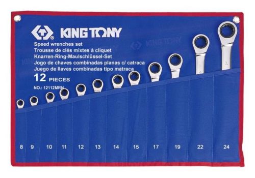 KING TONY Racsnis csillag-villáskulcs klt.  8-24 mm 12 r.