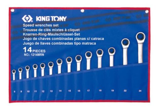 KING TONY Racsnis csillag-villáskulcs klt.  8-24 mm 14 r.