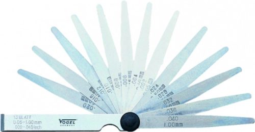 Hézagmérő készlet, 13 lapos, 0,05-1,0 mm VOGEL