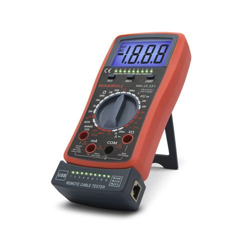 MAXWELL Digitális multiméter, kábel teszterrel 25331