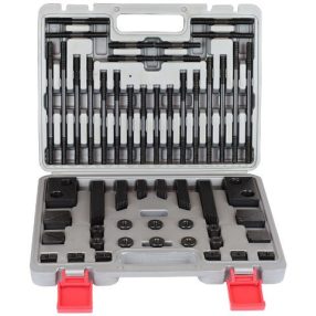   Lépcsős leszorító készlet 58 részes, M10, 12 mm-es T-horonyhoz PTK