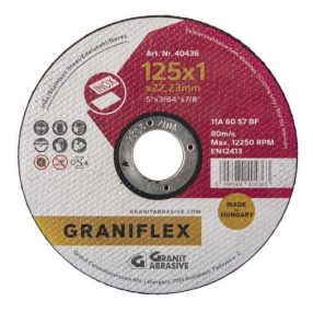 Vágókorong INOX, egyenes, 125x1,0 mm GRÁNIT